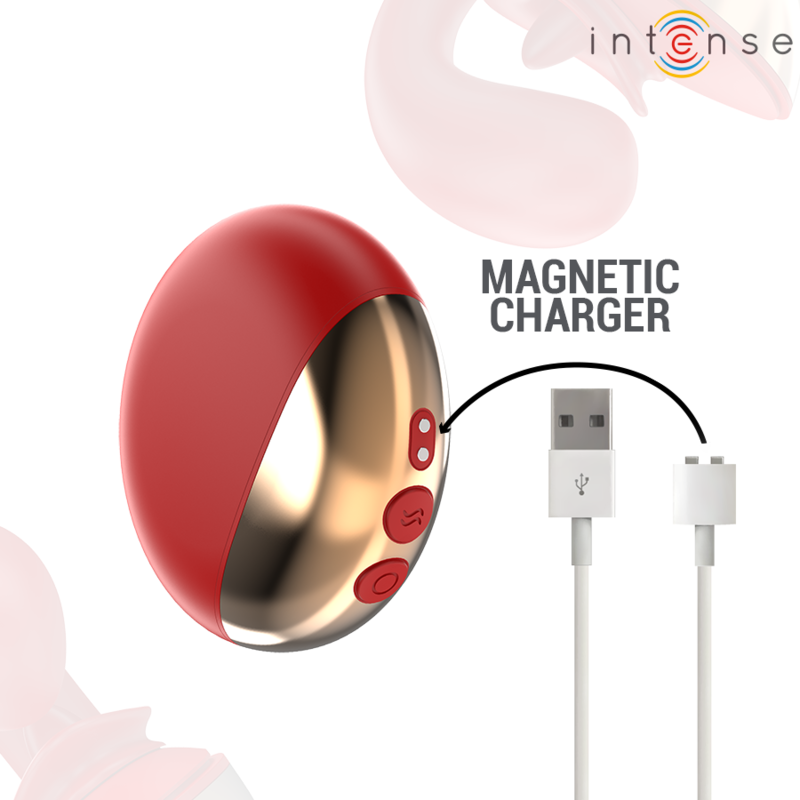 INTENSE - VIBRATEUR & STIMULATEUR MARIAH EN FORME DE U 10 VIBRATIONS ROUGE