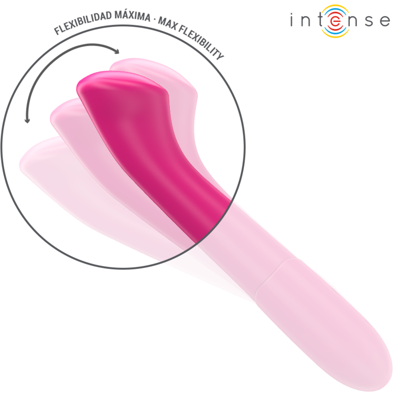 INTENSE - PATY VIBRATEUR 19 CM FLEXIBLE 10 VIBRATIONS MODÈLE 2 ROSE