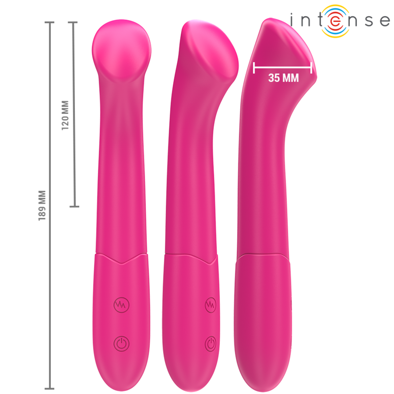 INTENSE - PATY VIBRATEUR 19 CM FLEXIBLE 10 VIBRATIONS MODÈLE 2 ROSE