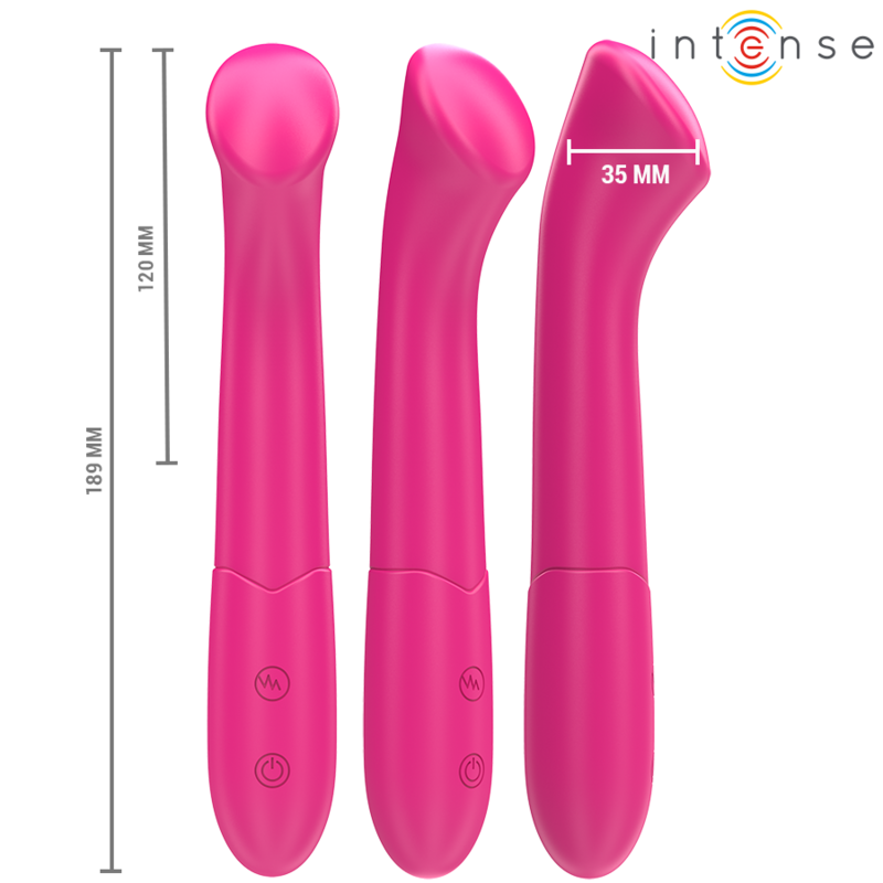 Intense - paty vibrateur 19 cm flexible 10 vibrations modèle 2 rose
