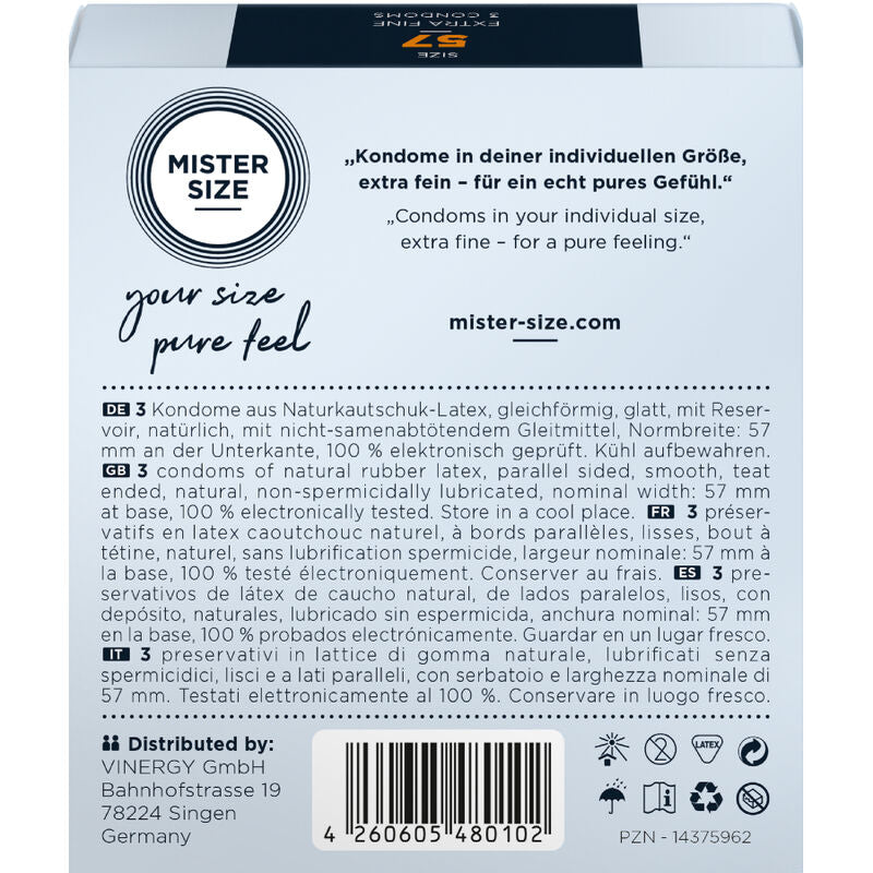 Mister size - préservatif taille l 57 mm (3 unités)