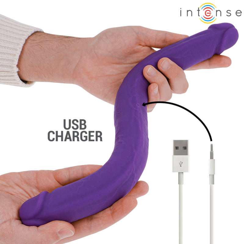 Intense Double Gode vibrant 40 cm Violet