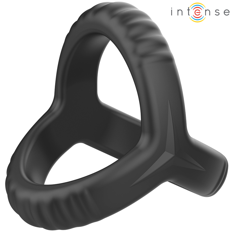 Intense - carson anneau pénis double silicone noir modèle 4