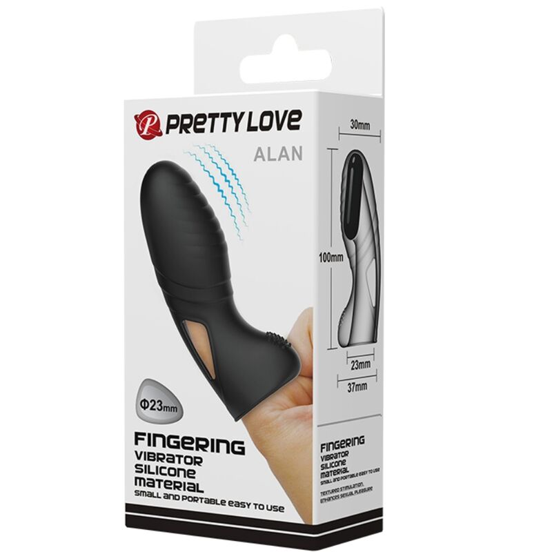 Pretty Love – Stimulateur Doigt Vibrant Alan – Noir