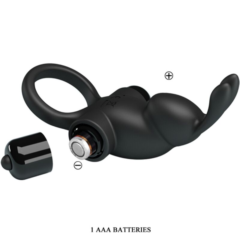 Pretty love - anneau vibrant + stimulateur de clitoris rabbit 10 vibrations noir