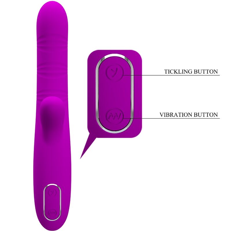 Pretty love - vibrateur multifonction angelique + stimulateur de clitoris violet
