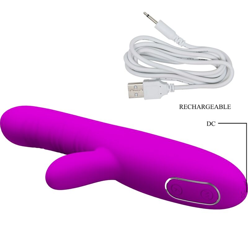 Pretty love - vibrateur multifonction angelique + stimulateur de clitoris violet