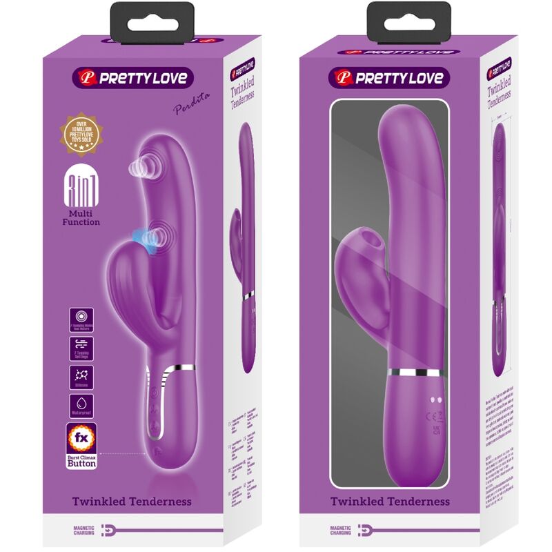 Pretty Love – Stimulateur Rabbit Multifonction 3 en 1 Perlita Violet