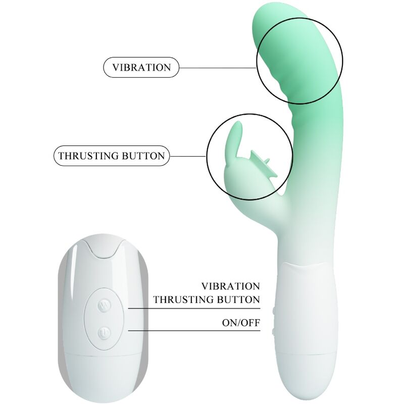 Pretty Love – Stimulateur Rabbit 30 Modes de Vibration Cerberus Vert