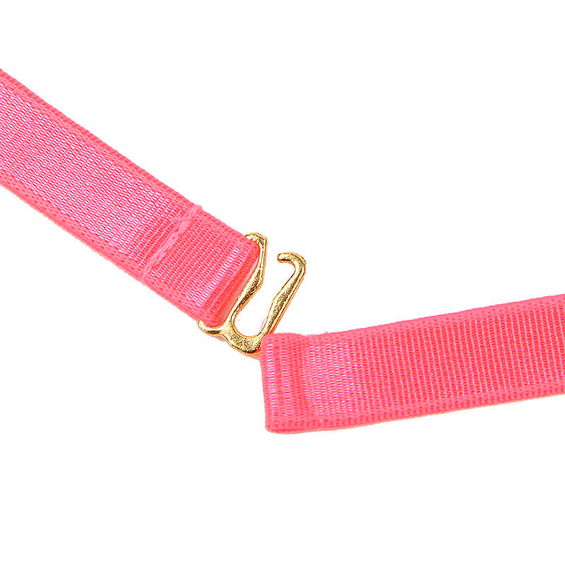 SUBBLIME - 955304 ENSEMBLE SOUTIEN-GORGE AVEC COLLIER ET DÉTAILS DE JAMBES ROSE FLUORESCENT L/XL