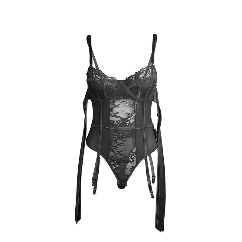 Subblime - 955496 body en dentelle avec nœuds et jarretelles noir s/m