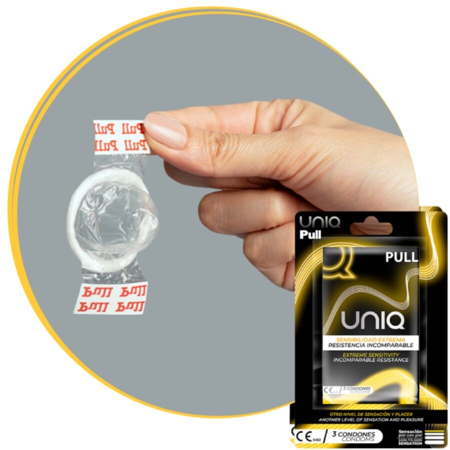Uniq - pull preservatifs sans latex avec bandes 3 unites