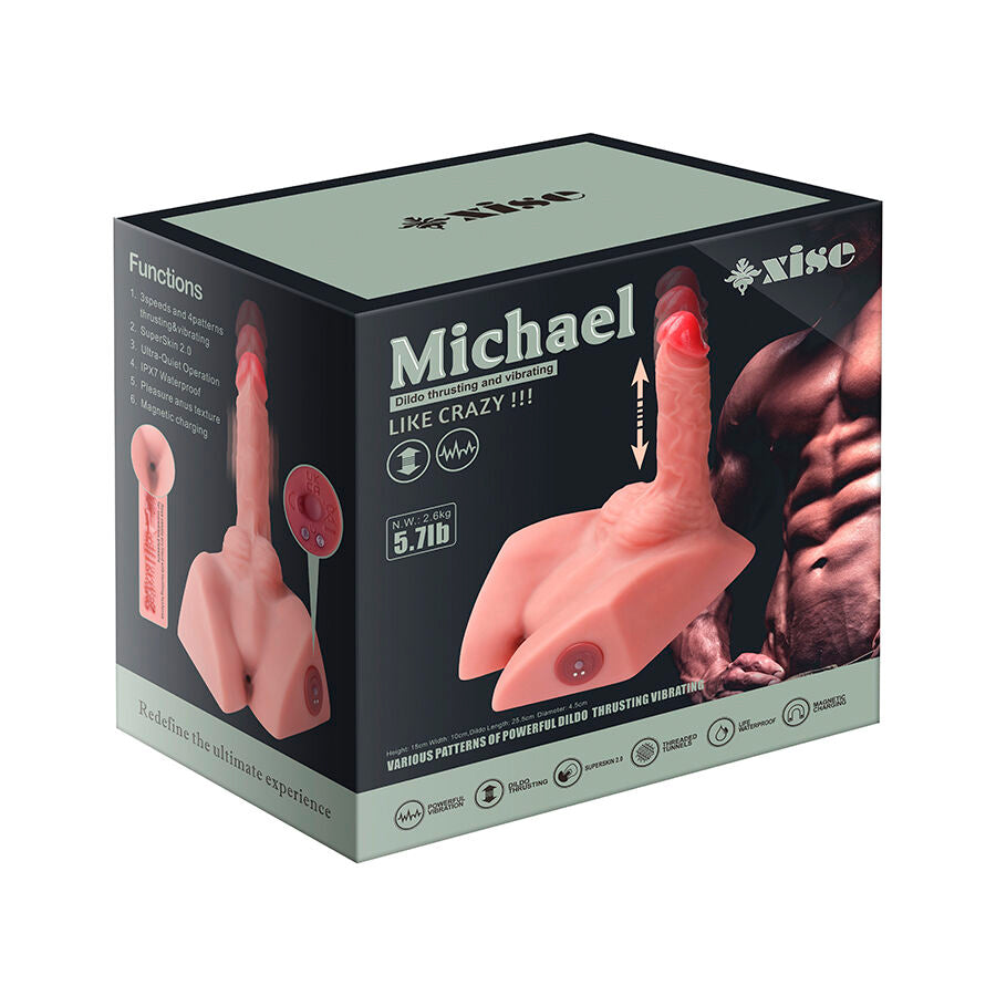 XISE - MICHAEL GODE RÉALISTE ET MASTURBATEUR ANUS AVEC POUSSÉE 15 CM