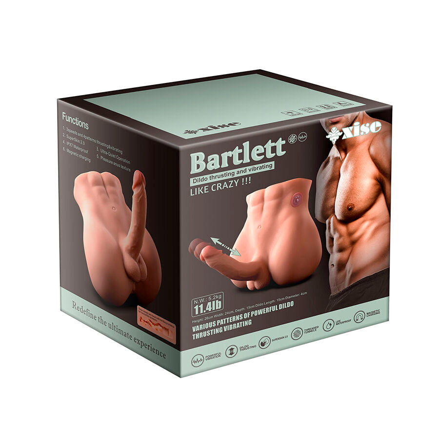 XISE - BERTLETT DILDO ASS GODE RÉALISTE ET MASTURBATEUR ANUS POSITION FRONTALE AVEC POUSSÉE 18 CM