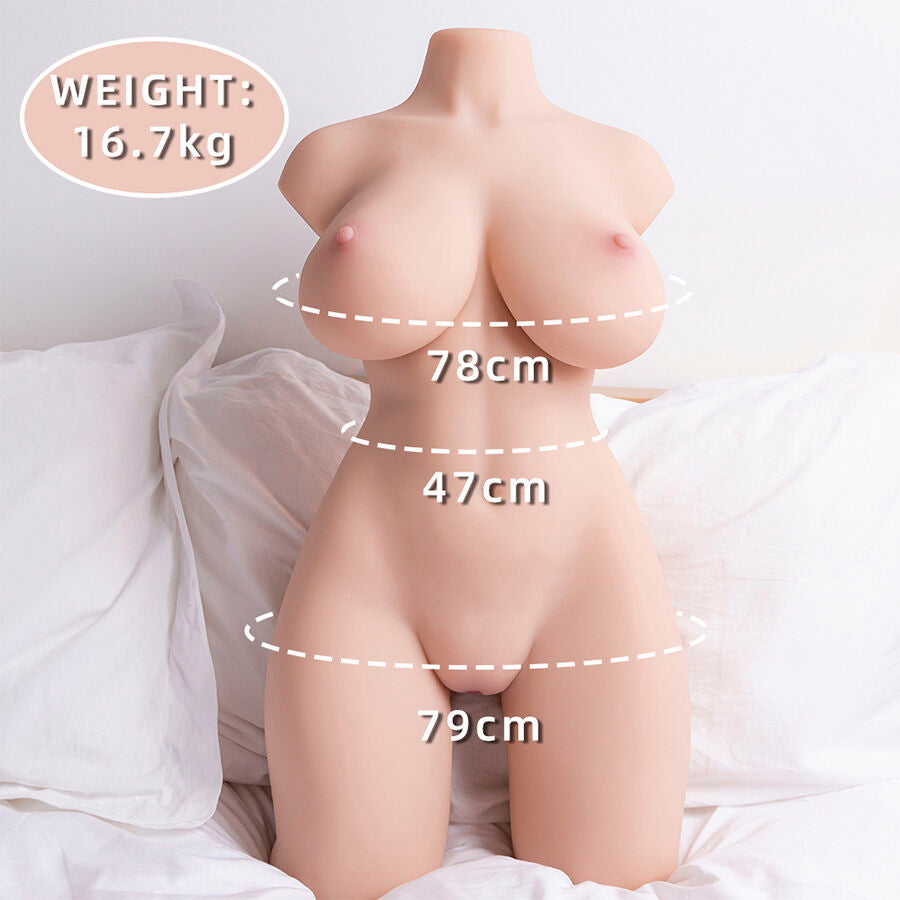 XISE - TORSE RÉALISTE FÉMININ BIEN RANGÉ AVEC POUSSÉE 71 CM