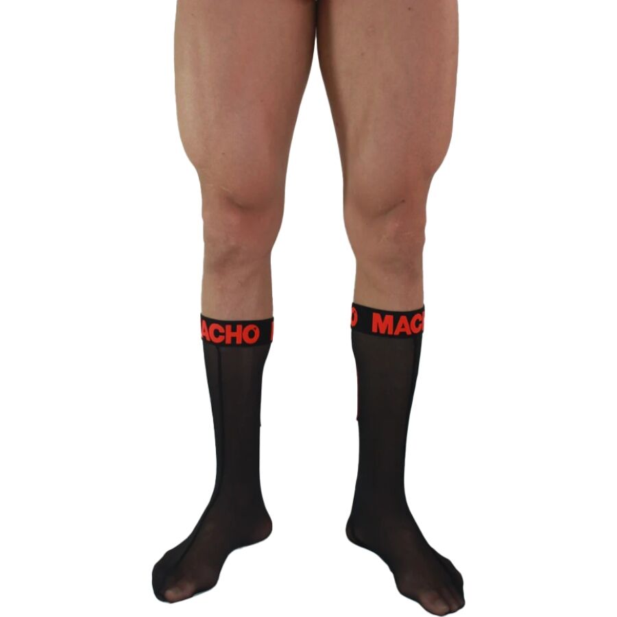 Chaussettes Fetish Semi-Transparentes Noir/Rouge - Macho - MACHO UNDERWEAR