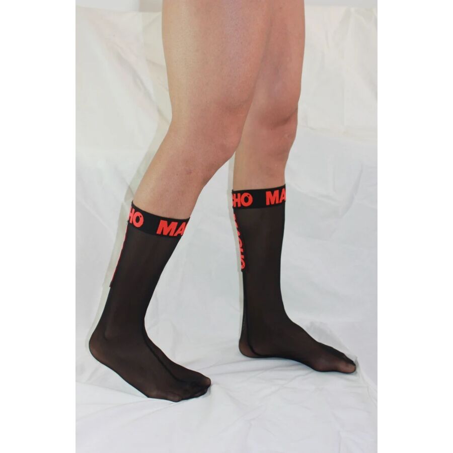Chaussettes Fetish Semi-Transparentes Noir/Rouge - Macho - MACHO UNDERWEAR