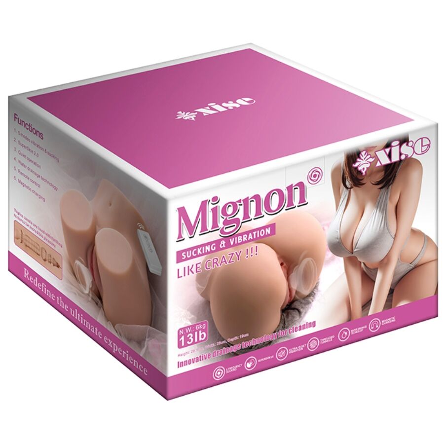 XISE - MASTURBATEUR VAGIN RÉALISTE À SUCER MIGNON AVEC VIBRATIONS ET ONDES STIMULANTES ET TÉLÉCOMMANDE 6 KG