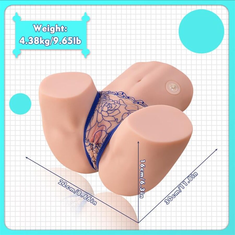 XISE - MAYA MASTURBATEUR RÉALISTE VAGIN ET ANUS SUÇANT AVEC VIBRATIONS ET ONDES STIMULANTES 4,5 KG