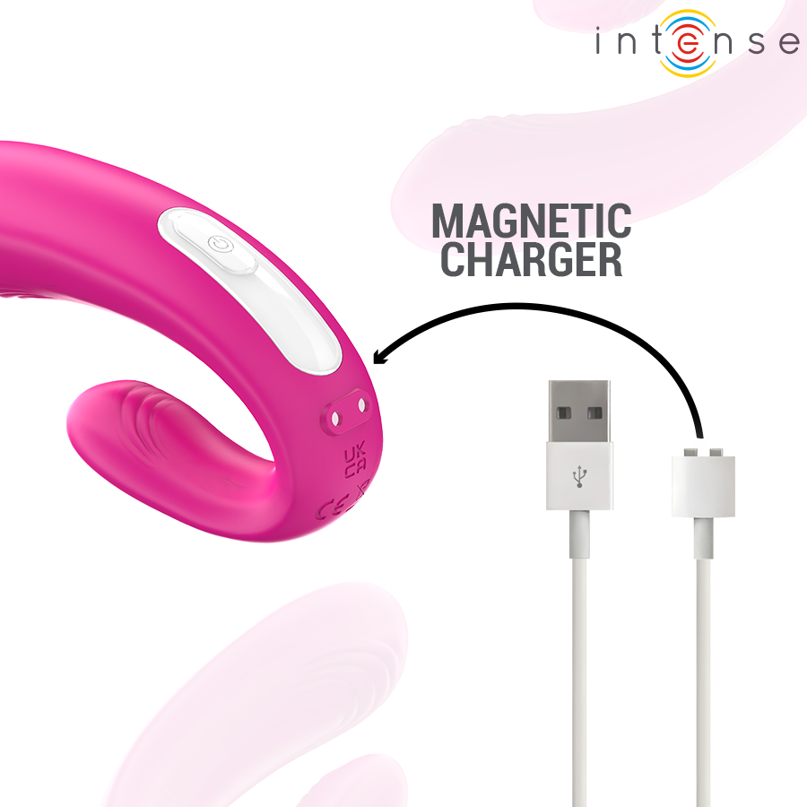 Stimulateur Double Janet en U Télécommandé Rose - Intense