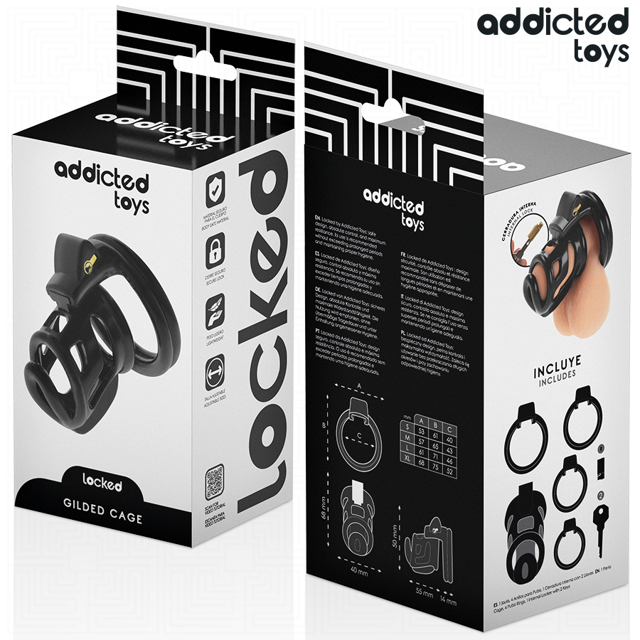 ADDICTED TOYS LOCKED - CAGE À PÉNIS GILDEN CAGE 8,5 CM
