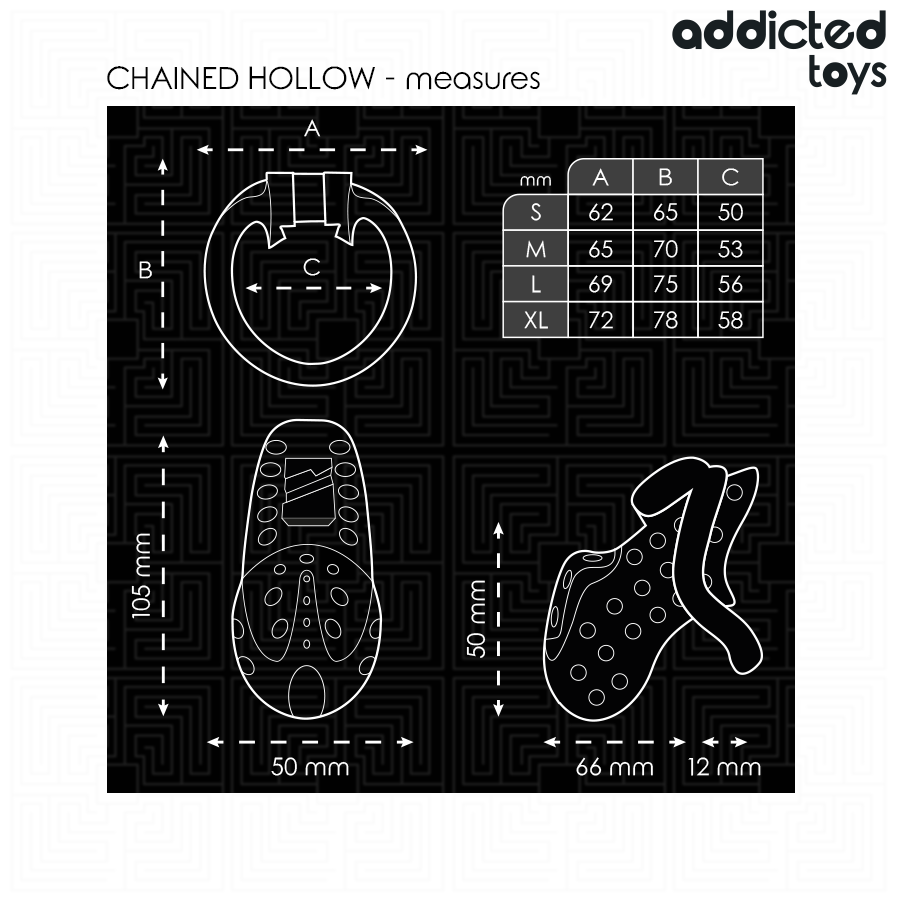 ADDICTED TOYS LOCKED - À PÉNIS CREUSE ENCHAÎNÉE 10,5 CM