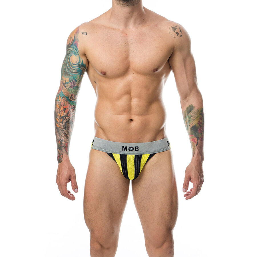 Jockstrap Classique à Rayures Jaune Taille L - MOB - MOB