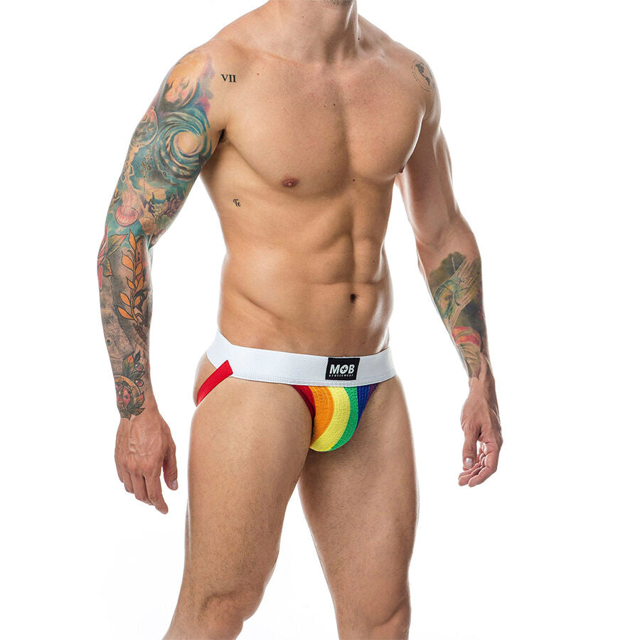 Jockstrap Classique Rayures Arc-en-Ciel Taille L - MOB - MOB