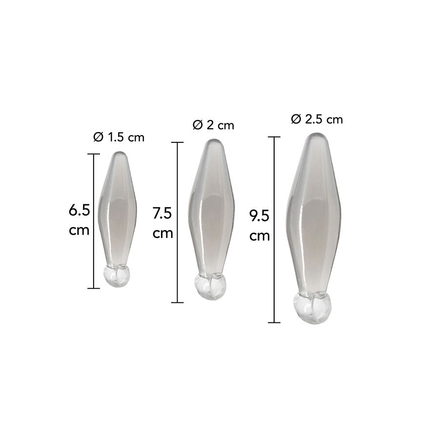 Kit Plugs Anaux Finger Rimmer 3 Pièces Transparent - ToyJoy