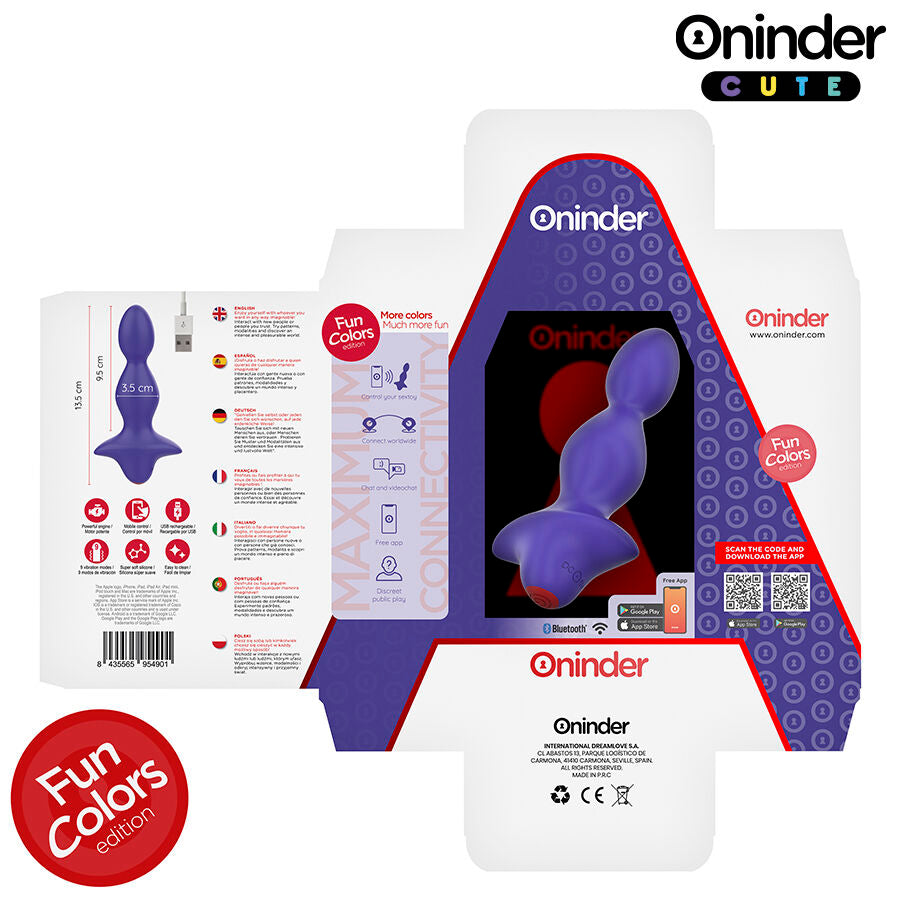 Plug Anal Vibrant Connecté Oninder Cute Violet - Oninder