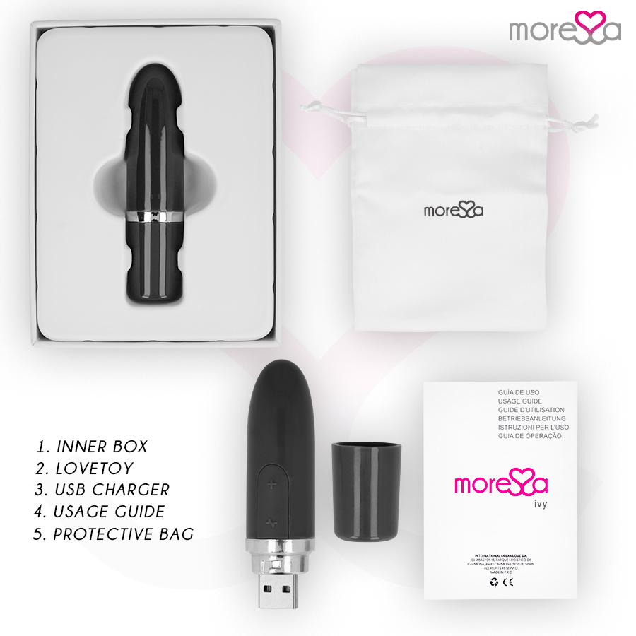 Moressa – Stimulateur Vibrant de Voyage Ivy – Noir