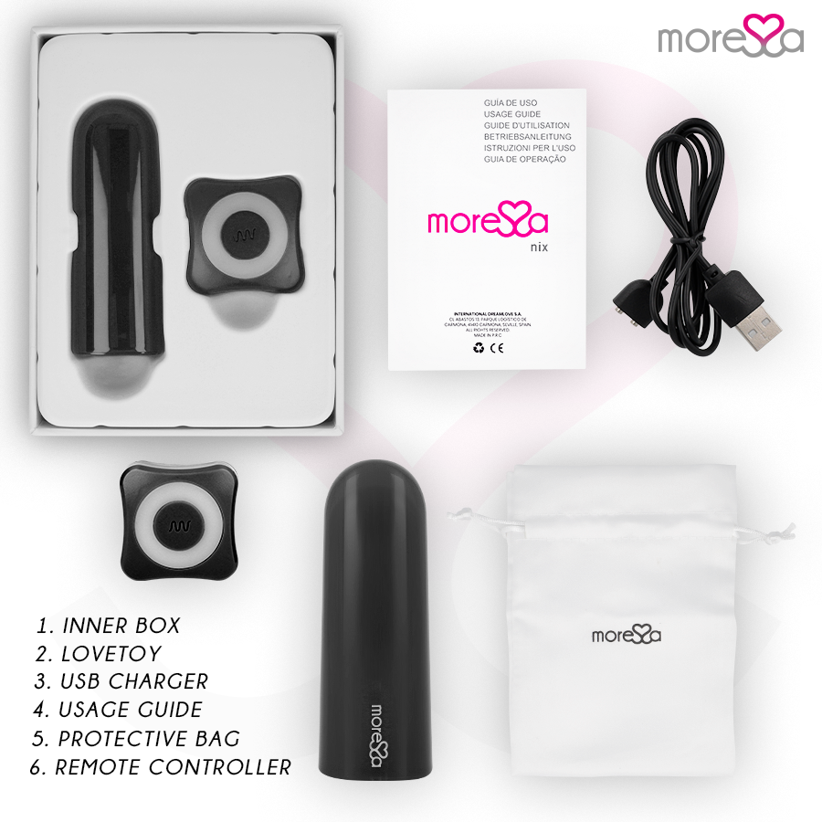 Moressa – Mini Vibromasseur Nix Télécommandé Rechargeable – Noir