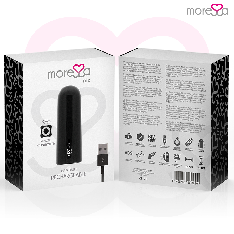 Moressa – Mini Vibromasseur Nix Télécommandé Rechargeable – Noir