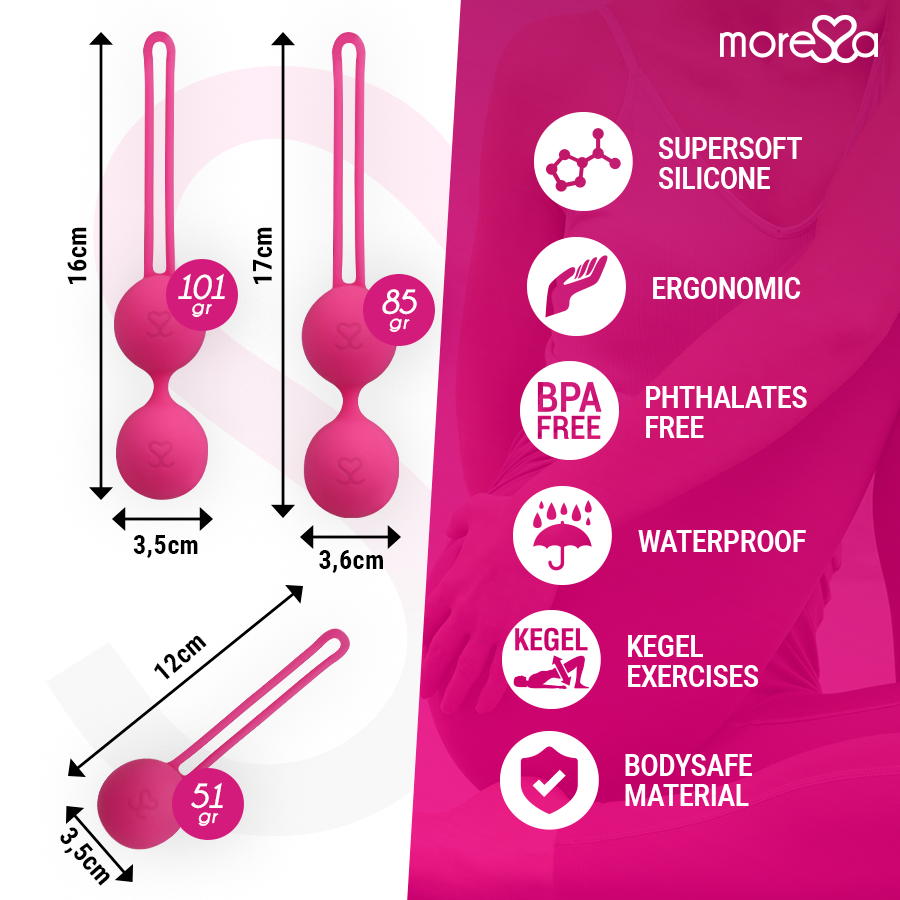 Moressa – Kit de 3 Boules de Geisha Roses Renforcement du périnée Osian Set