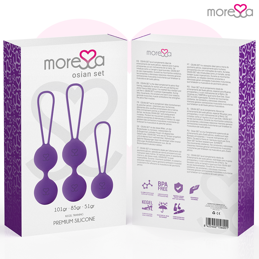 Moressa – Kit 3 Boules de Geisha Lilas Renforcement du périnée Osian Set
