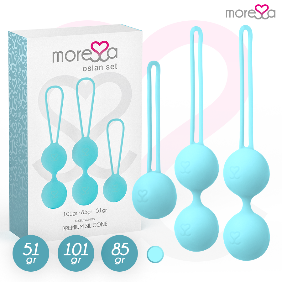 Moressa – Kit 3 Boules de Geisha Bleues Renforcement du périnée Osian Set