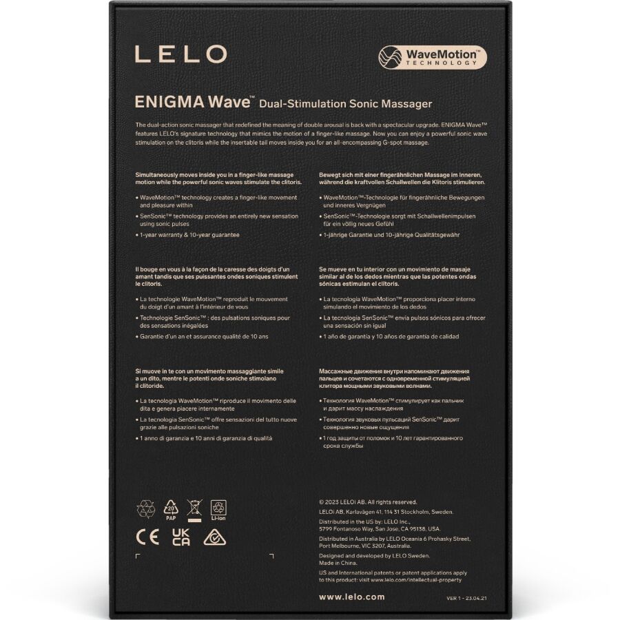 LELO - Vibromasseur à Stimulation Triple Enigma Wave - Violet