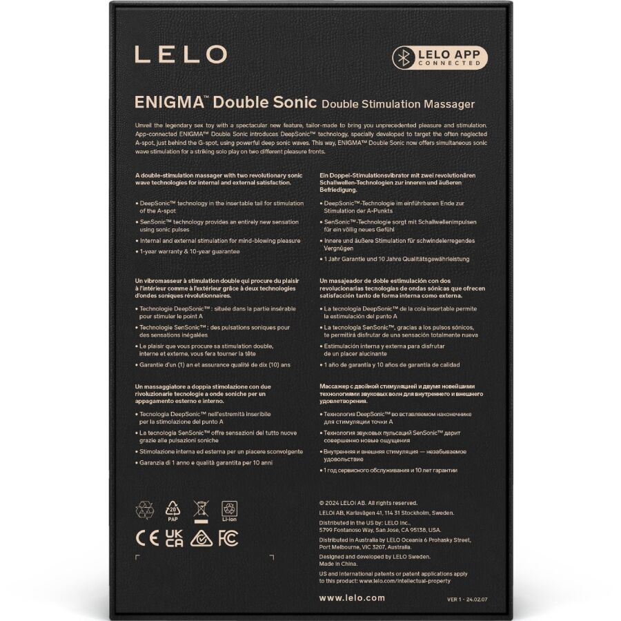 Vibromasseur Sonique Enigma Double Point G Cyber Violet - Lelo