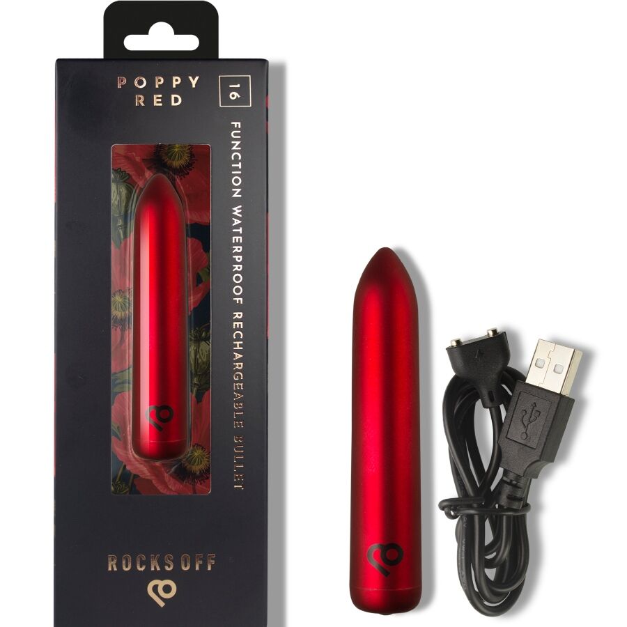 Balle Vibrante Rechargeable Rouge Coquelicot - Rocks-Off