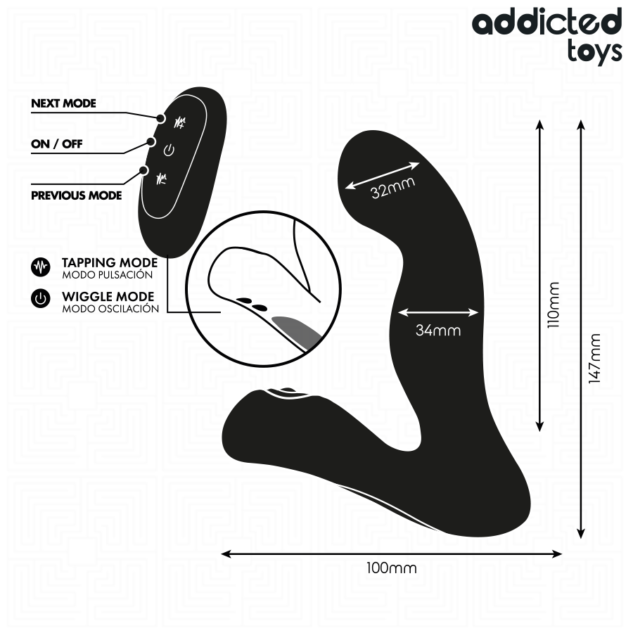 Masseur de Prostate Oscillant Mode Pulsation - Addicted Toys
