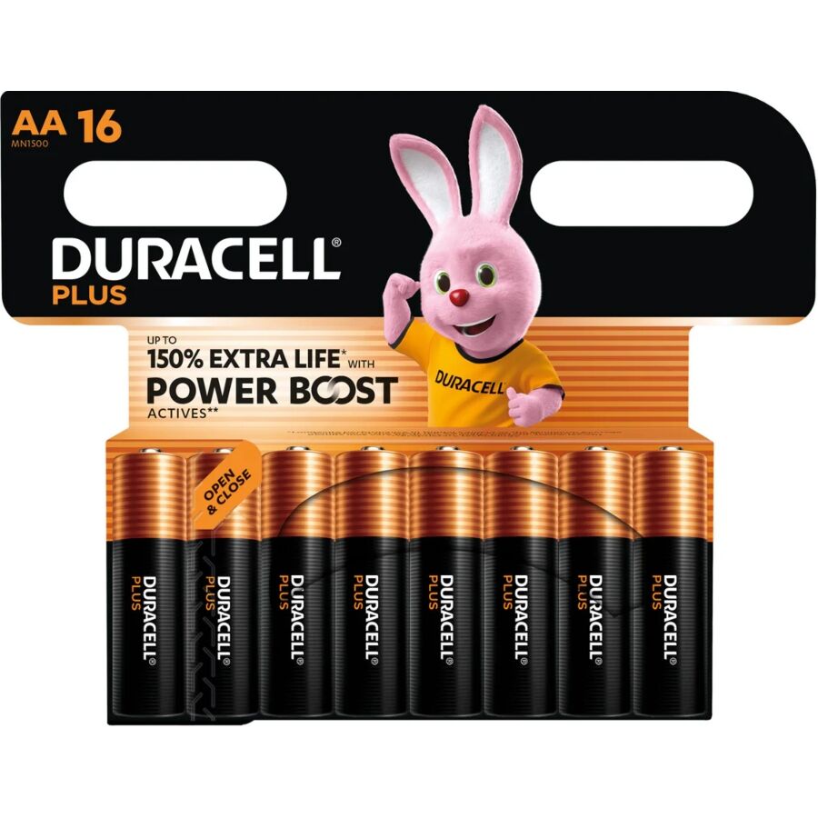 Piles Alcalines AA LR6 Plus Power Boost Blister x16 - Duracell - DURACELL