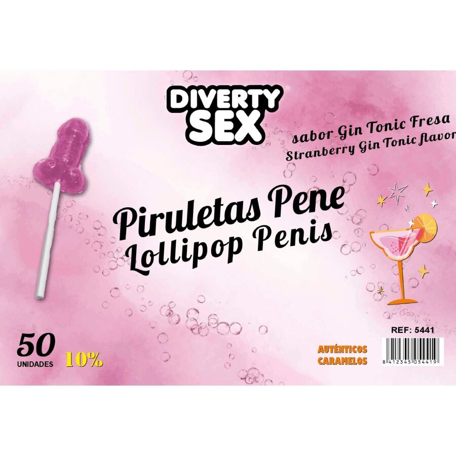 Sucettes Pénis Diablo Goloso Gin Tonic Fraise - Diverty Sex
