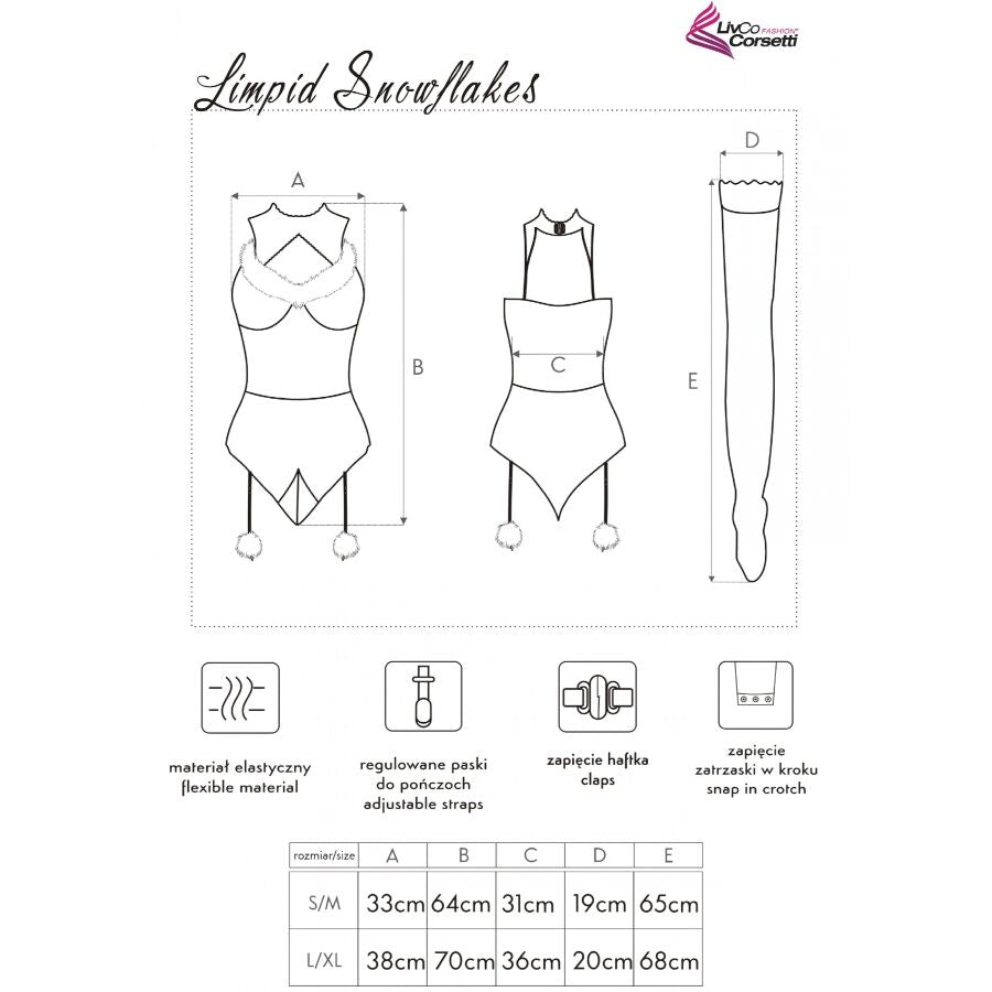 Ensemble Noël Limpid Snowflakes Body Bas Bandeau S/M - Livco