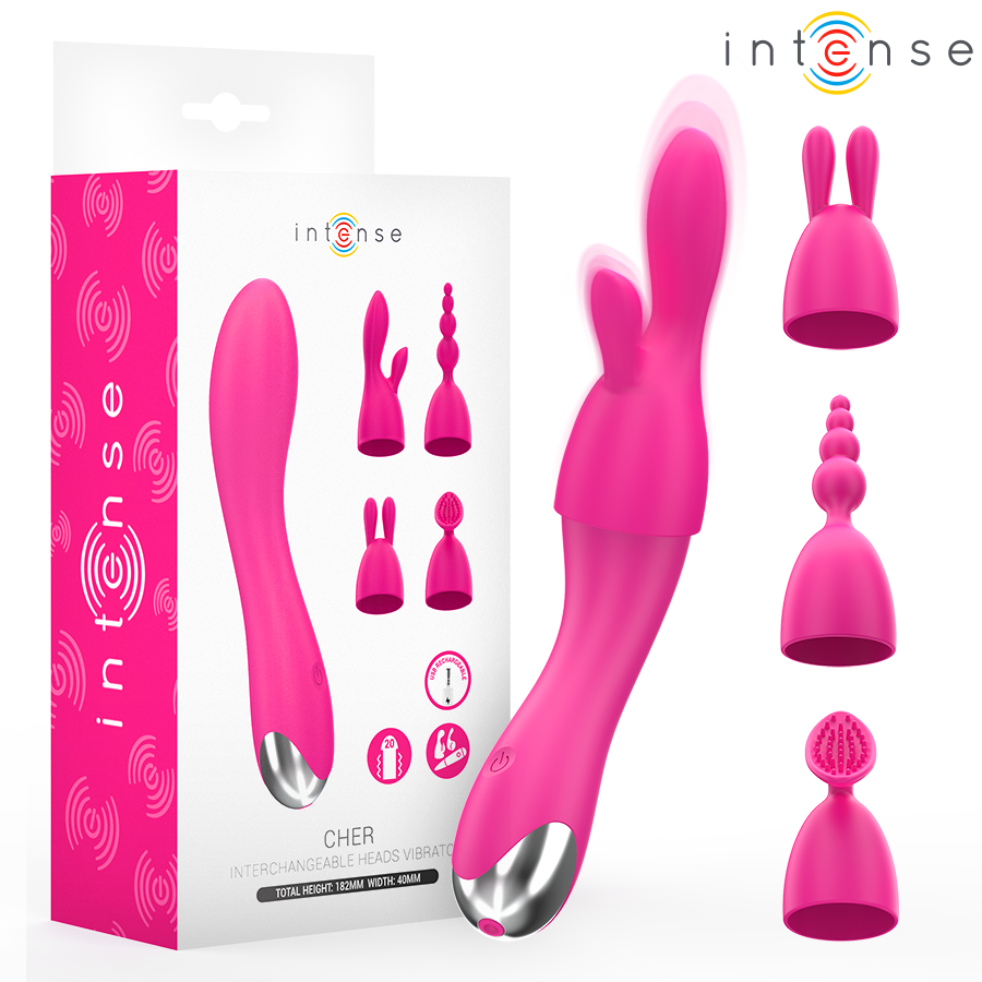 Vibrateur Clitoridien Cher 4 Embouts Interchangeables - Intense