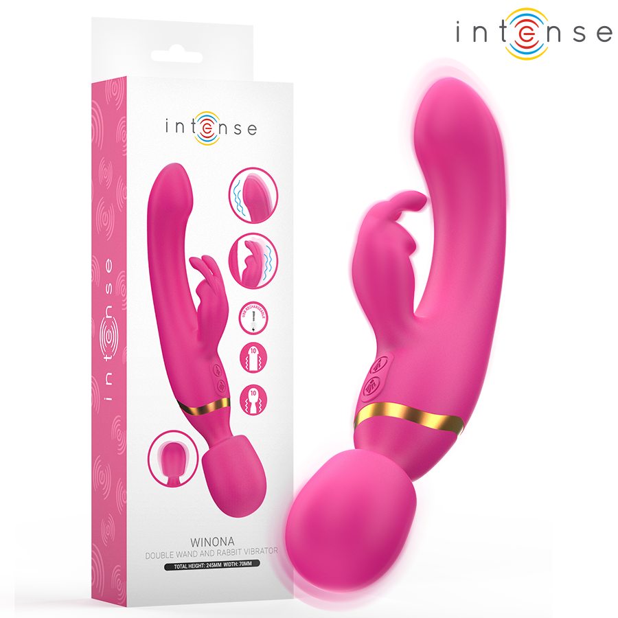 Vibrateur Double Winona Lapin et Baguette - Intense