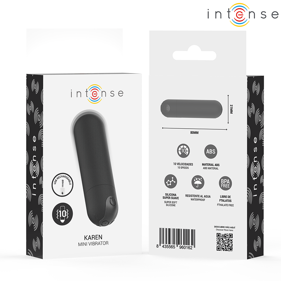 Stimulateur Clitoridien Karen Mini Vibrant Noir - Intense