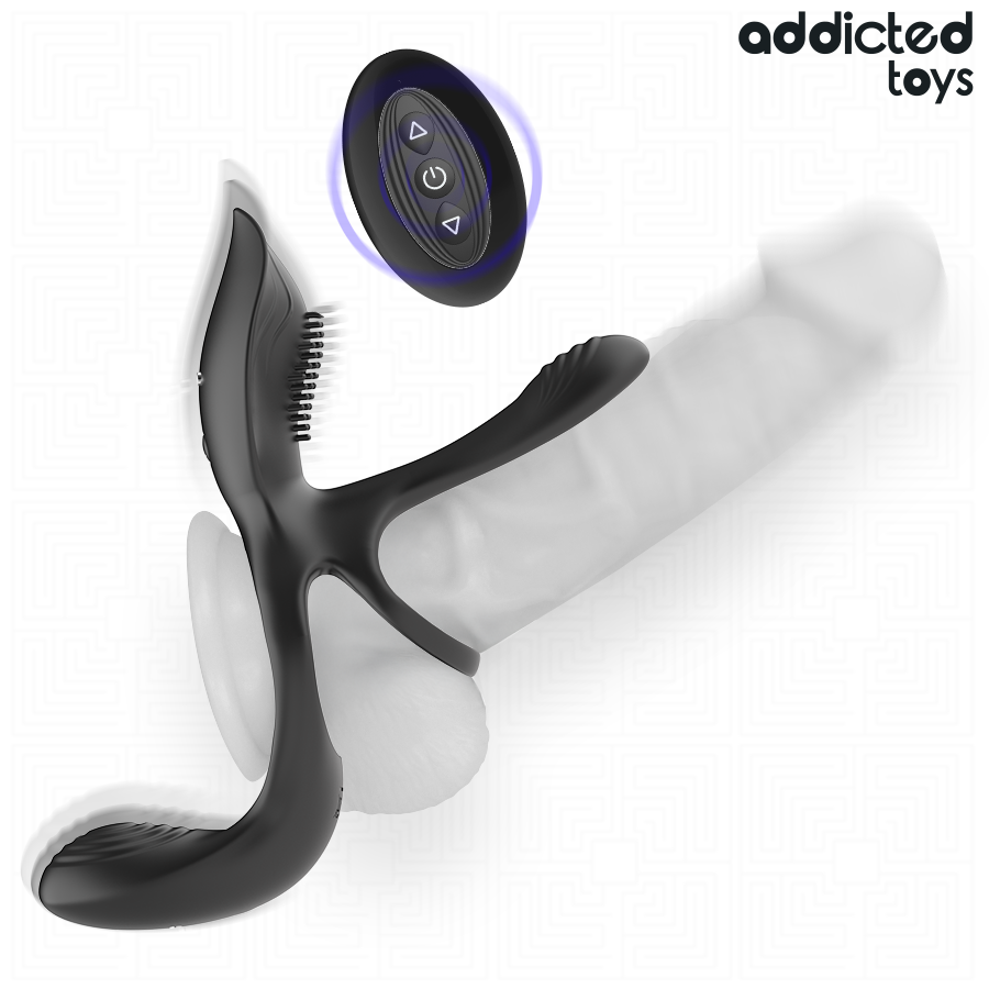 ADDICTED TOYS - ANNEAU DOUBLE PÉNIS AVEC STIMULATEUR CLITORIAL