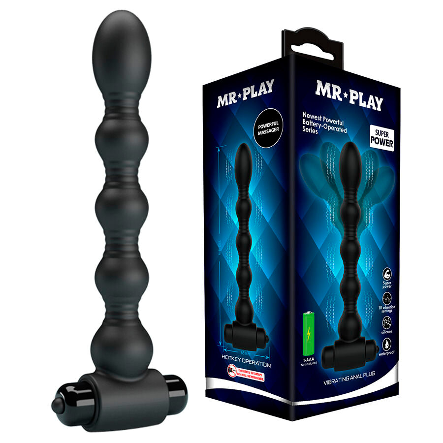 Masseur Anal Vibrant Mr Play Noir 10 Vitesses - Mr Play