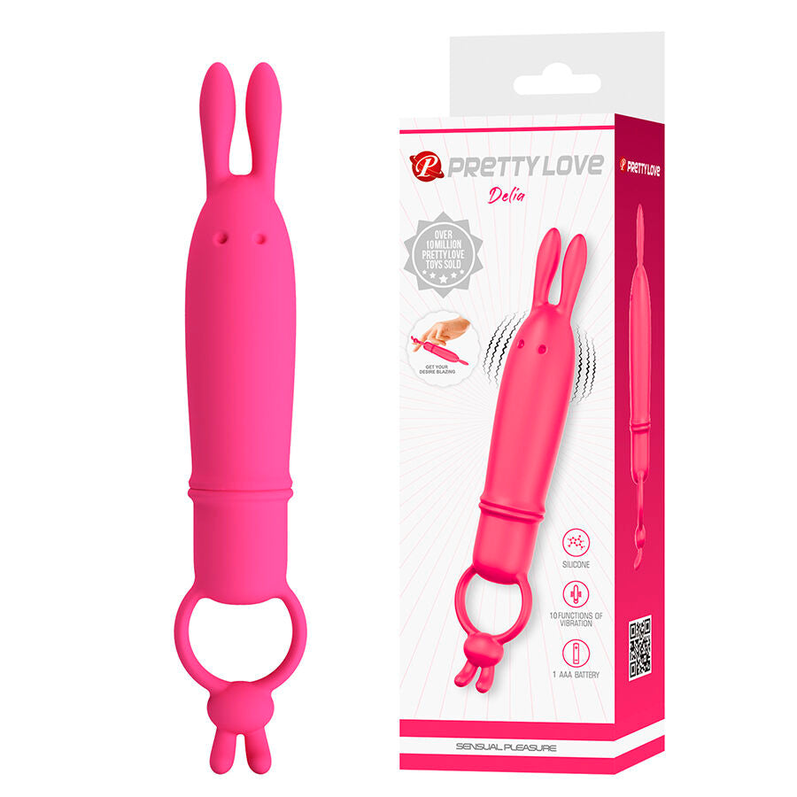 PRETTY LOVE - DELIA VIBRATEUR RABBIT AVEC ANNEAU DE RÉSISTANCE