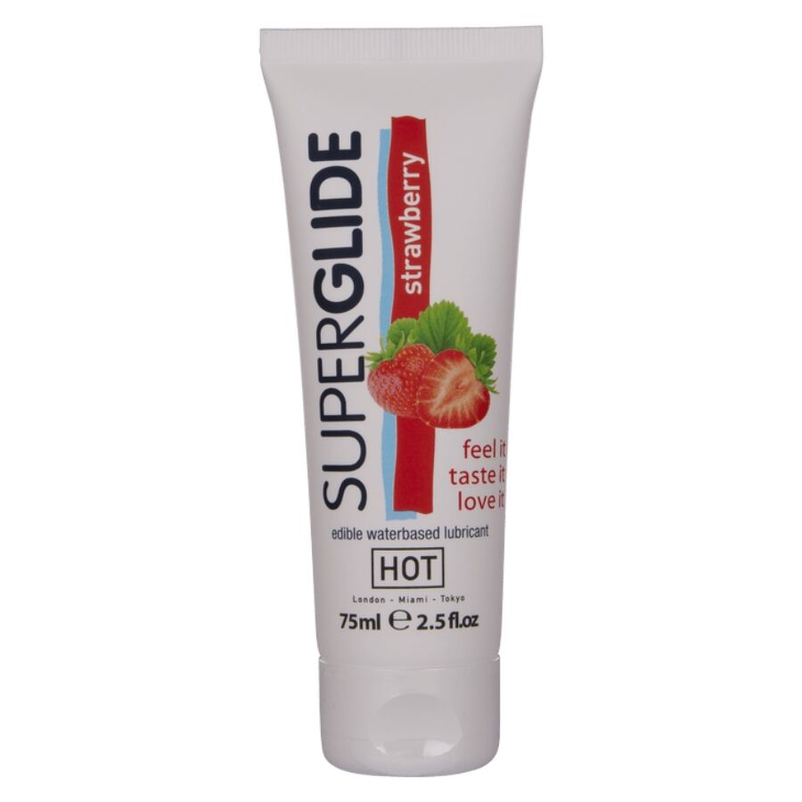 Lubrifiant Comestible SuperGlide Fraise 75ml - HOT